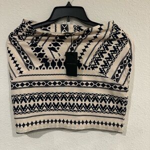 J.O.A. Black and Cream Geometric Skirt